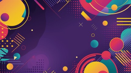 Obraz premium A vibrant abstract background with geometric shapes and colorful patterns.