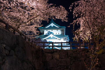 日本さくら名所100選　青森　弘前公園　夜桜ライトアップ