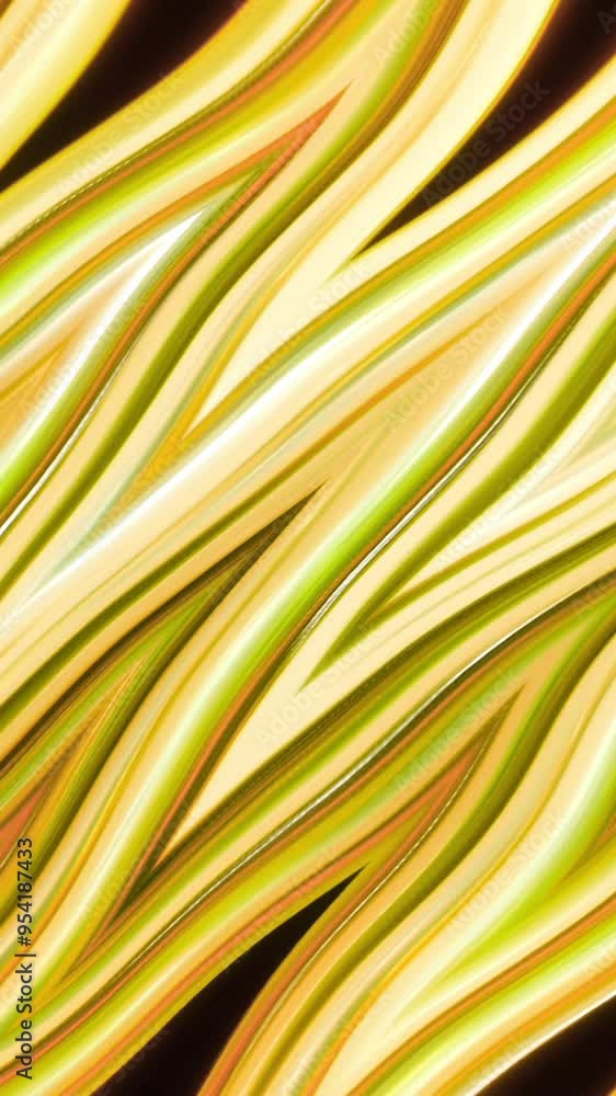 Poster Beautiful background of colorful zigzag stripes. Motion. Wavy lines move in iridescent flow pattern. Zigzag waves of lines in beautiful stream