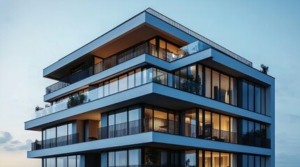 Chic high-rise condominiums with modern design ideal for upscale real estate photography