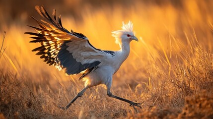 Fototapeta premium Secretary Bird in Golden Hour