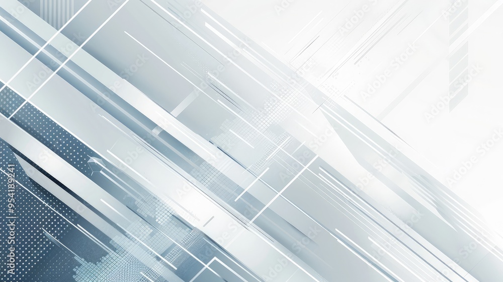 Poster abstract design with diagonal lines and gradients in a light color scheme.
