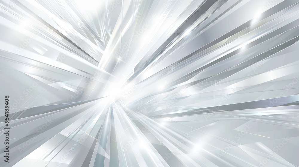 Poster a dynamic abstract design featuring sharp, radiant lines and light effects.