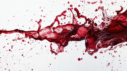 Red wine splash texture over white background