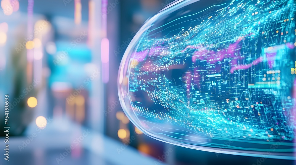 Aufkleber futuristic data sphere with abstract background