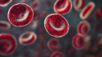 Eosinophils in the bloodstream, highlighted among other blood cells, emphasizing their unique function and appearance