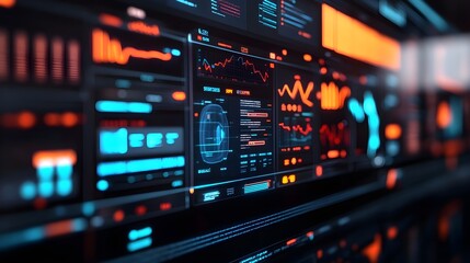 Obraz premium Futuristic Interface with Data and Graphs