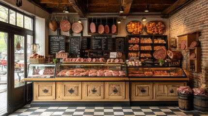 Modern butch shop interior design, Ai generated