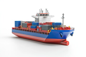 Shipping and logistics concept,isolated on white,3d rendering,conceptual image