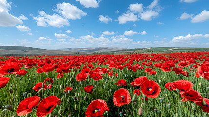 Obraz premium Israel, beautiful blooming red poppies, spring in Israel, beautiful nature of Israel, holy land