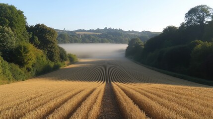 Fototapeta premium Golden Wheat Field in the Morning