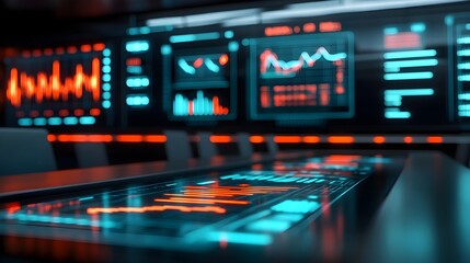 Fototapeta premium Futuristic Tech Control Panel with Digital Data Display