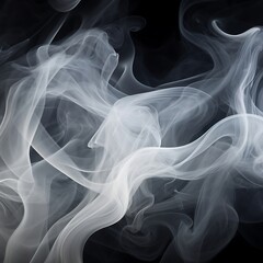 Fototapeta premium Abstract white smoke on black background