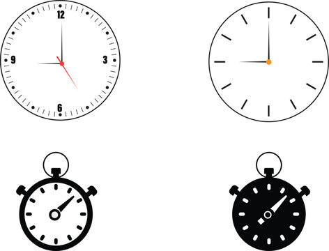 Clock icon, Timer Clock set on white background, Editorial Vector