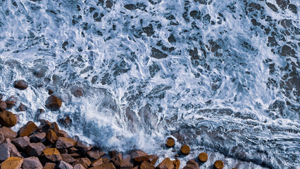 Waves crashing on the rocks