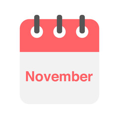 November icon vector. Daily, monthly, yearly calendar icon