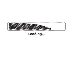 Loading bar status icon. Vector illustration. Vector loaded icons. Download progress. Donload or Upload. Hand-drawn sketch-scribble.