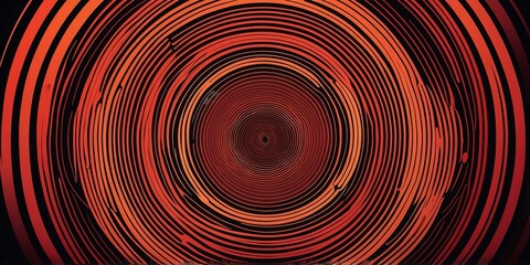 abstract vector concentric circles with red to orange gradient background