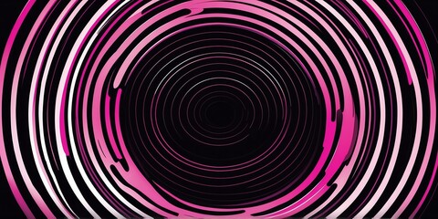abstract vector concentric circles with pink to black gradient background