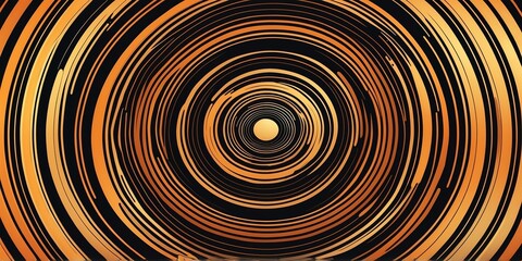 abstract vector concentric circles with orange to gold gradient background