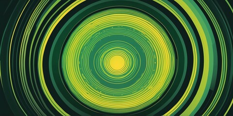 abstract vector concentric circles with green to yellow gradient background