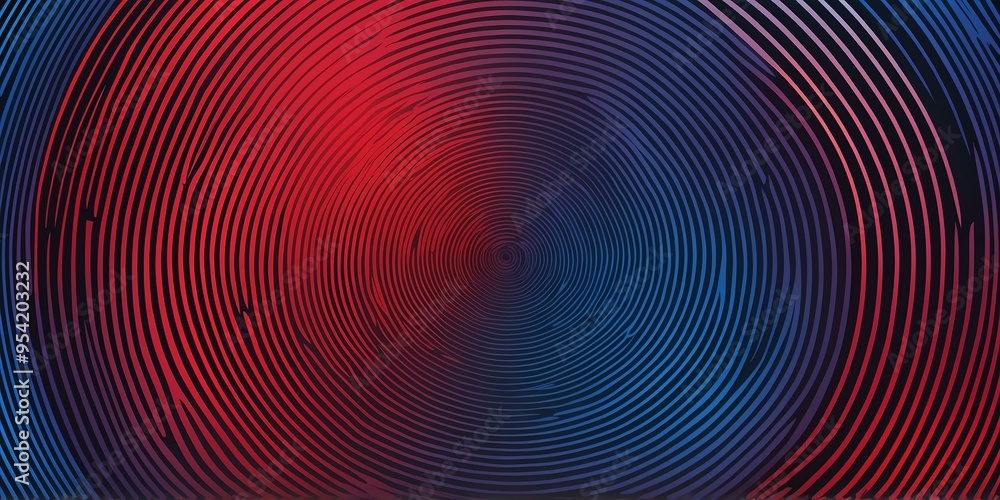 Canvas Prints abstract vector concentric circles with blue to red gradient background
