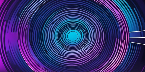 Obraz premium abstract vector concentric circles with blue to purple gradient background