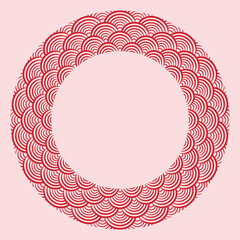 Circular Japanese wave seamless pattern background vector Master
