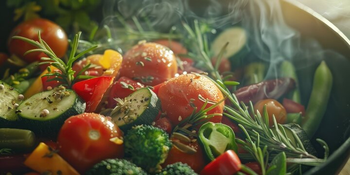 Cooked vegetables for a nutritious meal
