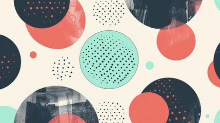 A vibrant abstract design featuring colorful circles and patterns.
