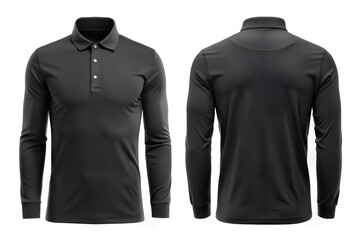 black polo shirt for mockup isolated on white 