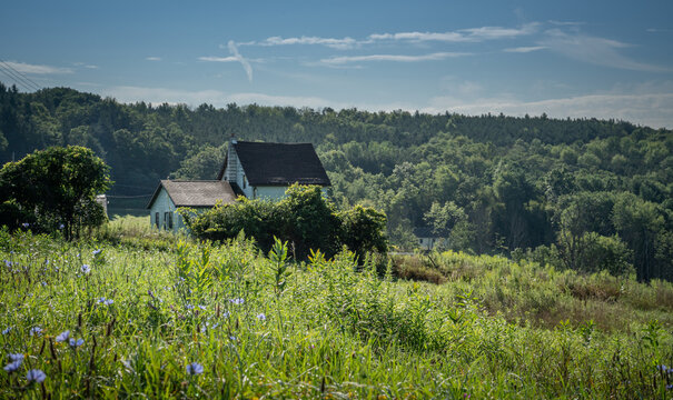 Farmhouse Overlooking Valley in Rural New York
