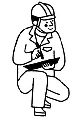 Man in work clothes checking something_2