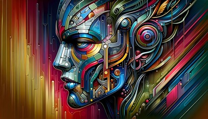 Obraz premium Rostros Mecánicos: Arte en Movimiento