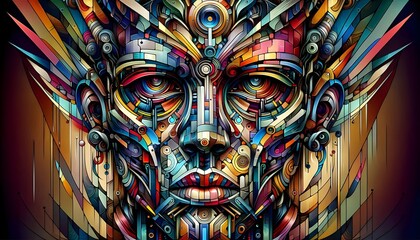 Fototapeta premium Rostros Mecánicos: Arte en Movimiento