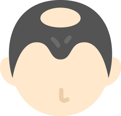 頭頂部の髪の毛が薄くなった、男性のアイコンのイラスト