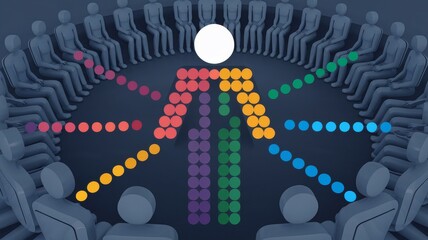 Conceptual image of human icon standing out for recruitment purposes - HR talent selection, hiring, best candidate identification