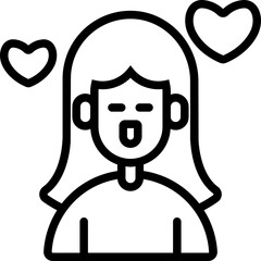 Love Woman Line Icon Vector