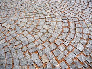 Brick cobblestone stone path drive lane road