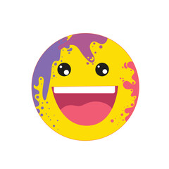 smile icon illustration with color spill
