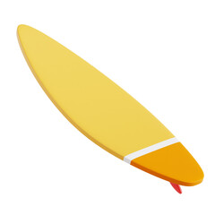 Surfboard 3D Icon Illustration