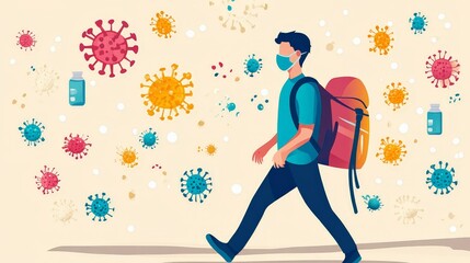 Design a COVID-19 precautionary measures checklist with illustrations.