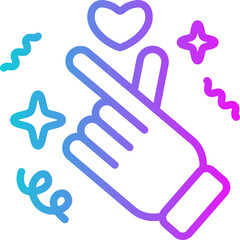 Fototapeta premium Hand Love Gradient Icon Design Vector
