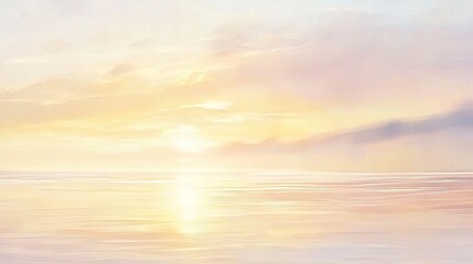 Obraz premium Vibrant Watercolor Sunset with Soft Blended