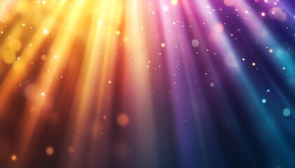 Obraz premium Colorful light rays and bokeh create a vibrant, dreamy background, perfect for any artistic or festive project.