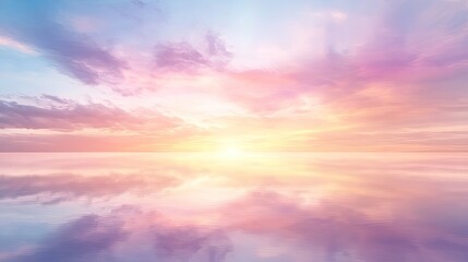 Fototapeta premium Vibrant Watercolor Sunset with Soft Blended