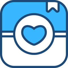 Favorite Love Blue Icon Design Vector