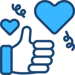 Obraz premium Like Love Blue Icon Design Vector