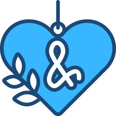 Wedding Love Blue Icon Design Vector