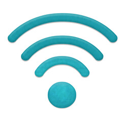 艶がある緑色の立体的なWi-Fiのアイコン